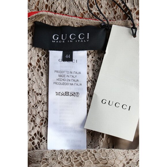 GUCCI DRESS LACE SLEEVELESS RED GROSGRAIN RIBBON TIE sz IT 42 US 6 - Picture 8 of 9